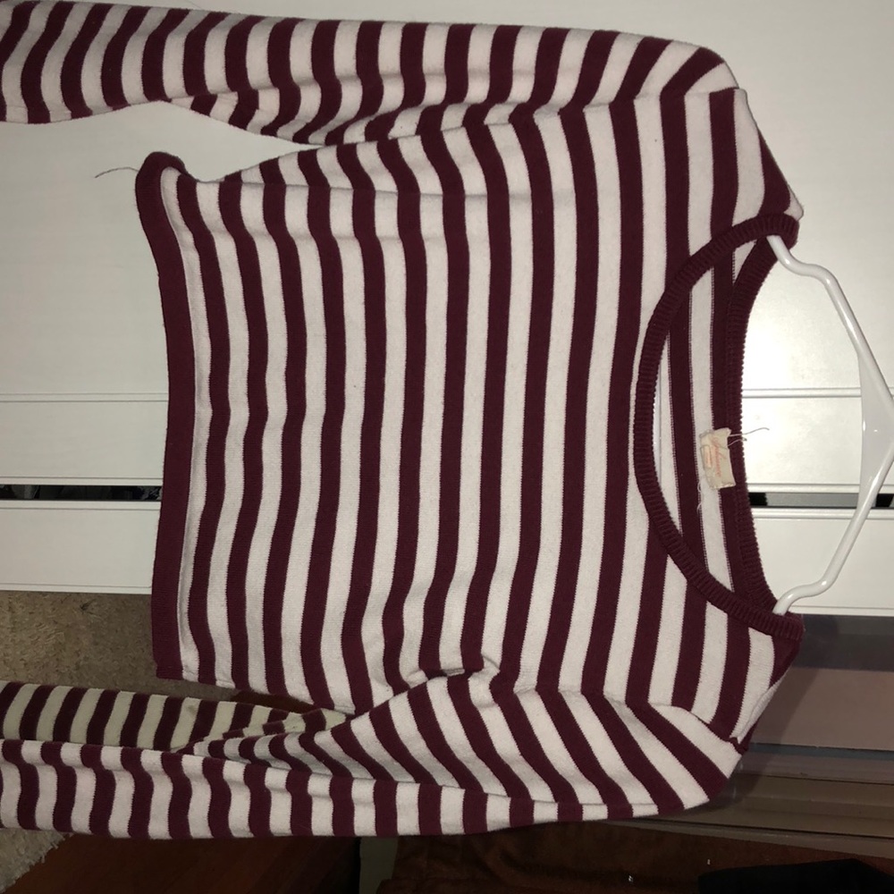 Cropped stripped sweater